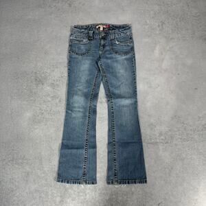 Aeropostale Skinny Flare Jeans Medium Wash - Size: 7/8